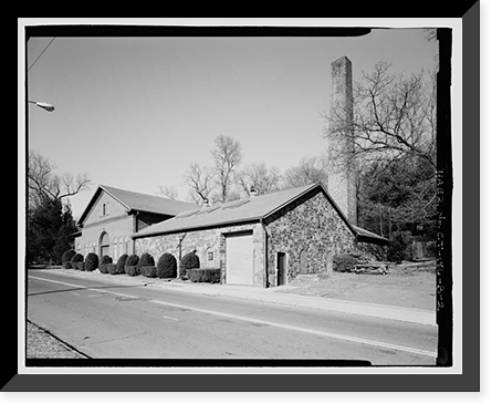 Historic Framed Print, Lake Whitney Water Filtration Plant, Armory Street Pumphouse, North side of Armory Street between Edgehill Road & Whitney Avenue, Hamden, New Haven County, CT - 2,  17-7/8" x 21-7/8"