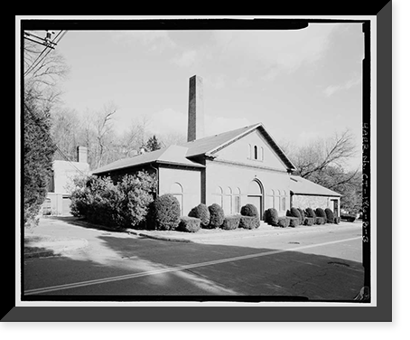 Historic Framed Print, Lake Whitney Water Filtration Plant, Armory Street Pumphouse, North side of Armory Street between Edgehill Road & Whitney Avenue, Hamden, New Haven County, CT - 3,  17-7/8" x 21-7/8"