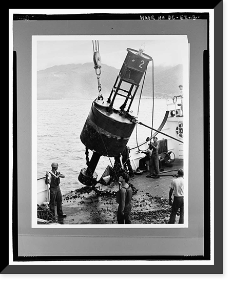 Historic Framed Print, U.S. Coast Guard Buoy Tenders, 180' Class, U.S. Coast Guard Headquarters, 2100 Second Street, Washington, District of Columbia, DC - 3,  17-7/8" x 21-7/8"