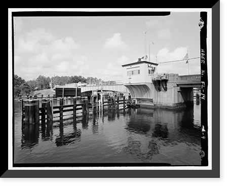 Historic Framed Print, Palm Valley Bridge, County Road 210 spanning Intracoastal Waterway, Ponte Vedra Beach, St. Johns County, FL - 4,  17-7/8" x 21-7/8"