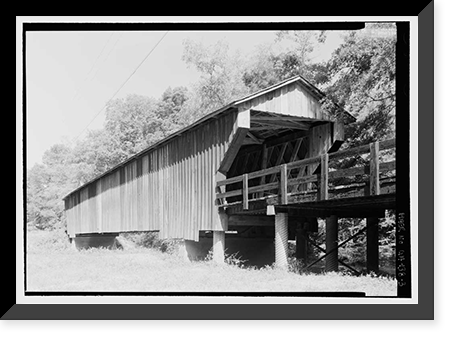 Historic Framed Print, Red Oak Creek Bridge, Spanning (Big) Red Oak Creek, Huel Brown Road (Cov, Woodbury vicinity, Meriwether County, GA - 3,  17-7/8" x 21-7/8"