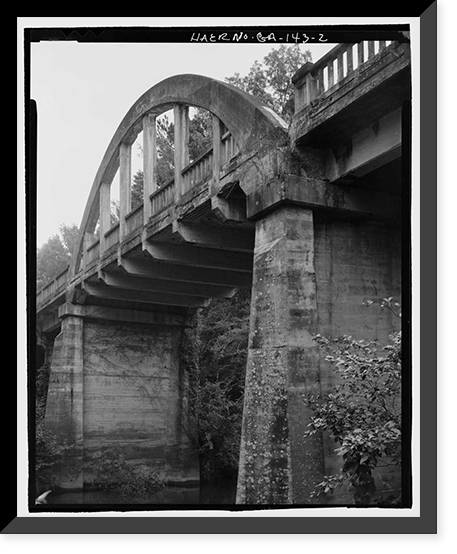 Historic Framed Print, Buena Vista Road Bridge, Spanning Upatoi Creek at Fort Benning, Columbus, Muscogee County, GA - 2,  17-7/8" x 21-7/8"