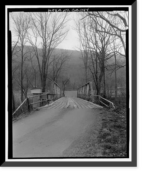 Historic Framed Print, Georgia DOT Bridge No. 083/00201/X/00372N, Spanning Lookout Creek on County Road 201, New England, Dade County, GA,  17-7/8" x 21-7/8"