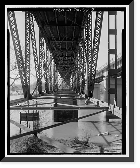 Sand Bar Ferry Bridge, Spanning Savannah River on State Highway 28, Augusta, Richmond County, GA - 7, Antique Poster