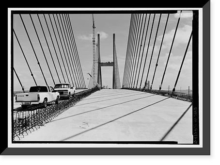 Historic Framed Print, Sidney Lanier Bridge, Spanning Brunswick River, Brunswick, Glynn County, GA - 20,  17-7/8" x 21-7/8"