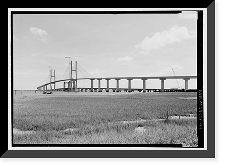 Sidney Lanier Bridge, Spanning Brunswick River, Brunswick, Glynn County, GA - 24, Vintage Print