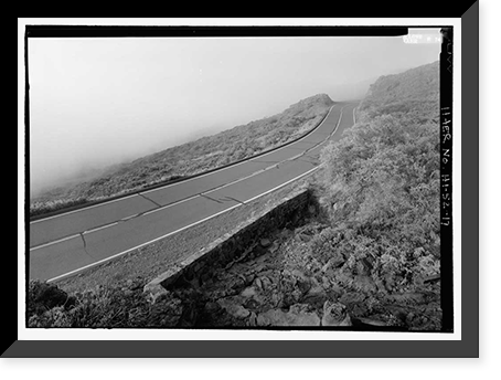 Historic Framed Print, Haleakala National Park Roads, Pukalani, Maui County, HI - 17,  17-7/8" x 21-7/8"
