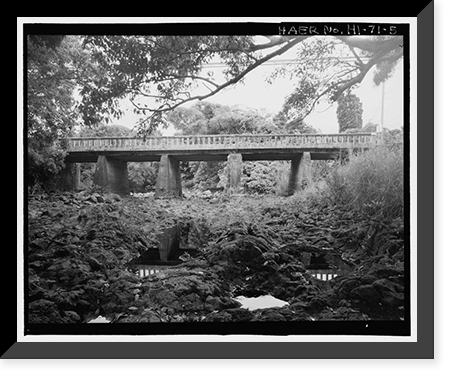 Historic Framed Print, Waiohonu Bridge, Spanning Waiohonu Stream on Hana Highway (County Route 31), Puuiki, Maui County, HI - 5,  17-7/8" x 21-7/8"