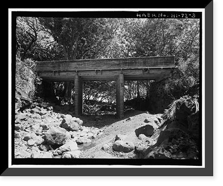 Historic Framed Print, Kapi' A Stream Bridge, Spanning Kapi' a Stream on Hana Highway (County Route 31), Hana, Maui County, HI - 3,  17-7/8" x 21-7/8"