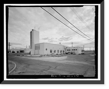 Historic Framed Print, Naval Ordnance Test Station Inyokern, China Lake Pilot Plant, Fire Station & Marine Barracks, D Street, at corner of 4th Street, China Lake, Kern County, CA - 3,  17-7/8" x 21-7/8"