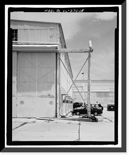Historic Framed Print, U.S. Naval Air Station, Seaplane Hangar, Pensacola, Escambia County, FL - 15,  17-7/8" x 21-7/8"