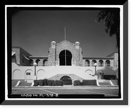 Historic Framed Print, Miami Municipal Water Softening Plant, 700 West Second Avenue, Hialeah, Miami-Dade County, FL - 8,  17-7/8" x 21-7/8"