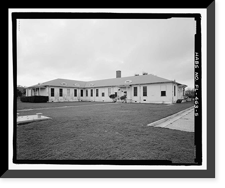 Historic Framed Print, U.S. Naval Air Station, Cadet Administration Building, 140 Fred Bauer Road, Pensacola, Escambia County, FL - 5,  17-7/8" x 21-7/8"