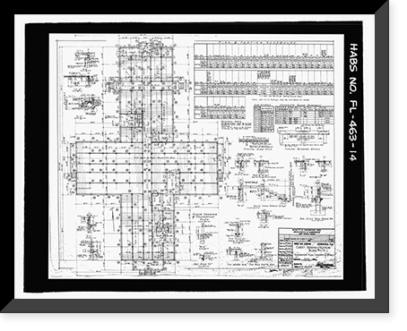 Historic Framed Print, U.S. Naval Air Station, Cadet Administration Building, 140 Fred Bauer Road, Pensacola, Escambia County, FL - 14,  17-7/8" x 21-7/8"