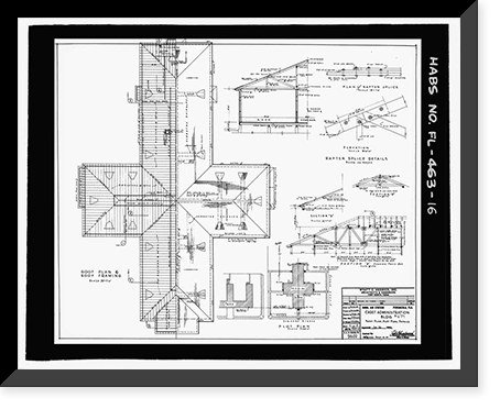 Historic Framed Print, U.S. Naval Air Station, Cadet Administration Building, 140 Fred Bauer Road, Pensacola, Escambia County, FL - 16,  17-7/8" x 21-7/8"
