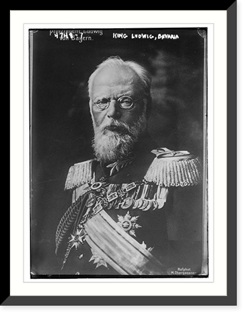 Historic Framed Print, King Ludwig, Bavaria,  17-7/8" x 21-7/8"