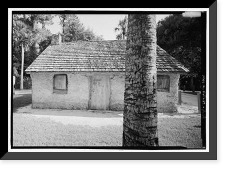 Historic Framed Print, Kingsley Plantation, Slave Quarters, 11676 Palmetto Avenue, Jacksonville, Duval County, FL - 4,  17-7/8" x 21-7/8"
