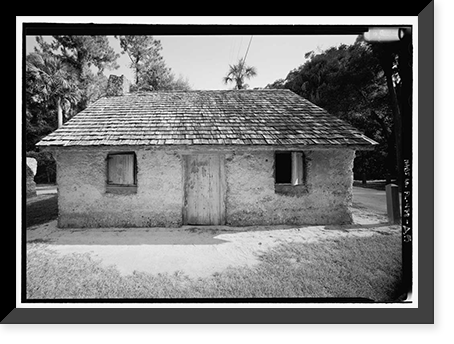 Historic Framed Print, Kingsley Plantation, Slave Quarters, 11676 Palmetto Avenue, Jacksonville, Duval County, FL - 5,  17-7/8" x 21-7/8"