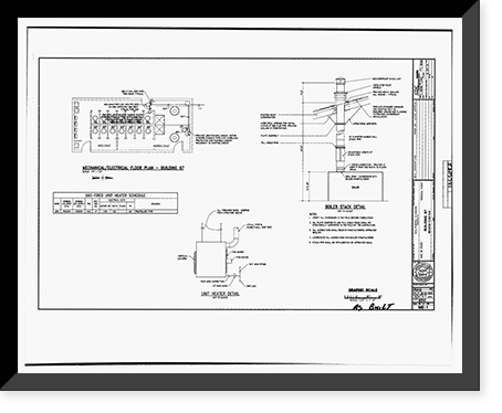 Historic Framed Print, U.S. Naval Air Station, Public Restroom, South Avenue, Pensacola, Escambia County, FL - 9,  17-7/8" x 21-7/8"