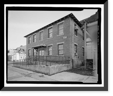 Historic Framed Print, U.S. Naval Air Station, Telephone Workshop & Storehouse, Mustin Avenue, Pensacola, Escambia County, FL - 4,  17-7/8" x 21-7/8"