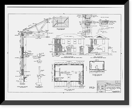 Historic Framed Print, U.S. Naval Air Station, Telephone Workshop & Storehouse, Mustin Avenue, Pensacola, Escambia County, FL - 10,  17-7/8" x 21-7/8"