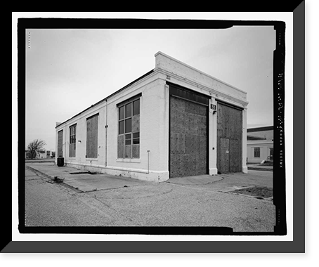 Historic Framed Print, U.S. Naval Air Station, Locomotive Shed, South Avenue, Pensacola, Escambia County, FL - 5,  17-7/8" x 21-7/8"
