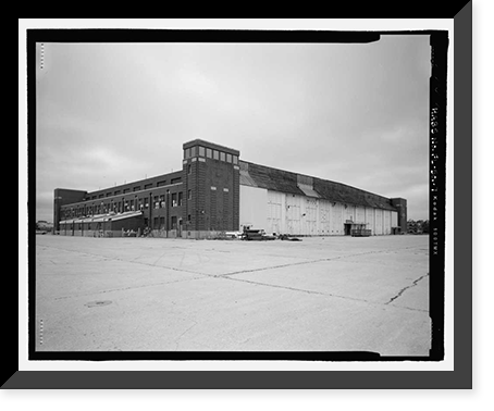 Historic Framed Print, U.S. Naval Air Station, Aircraft Hangar, Radford Boulevard, Pensacola, Escambia County, FL - 7,  17-7/8" x 21-7/8"