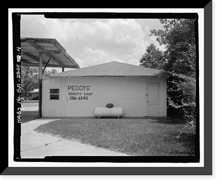 Historic Framed Print, Peggy's Beauty Shop, U.S. Highway 341 at South Church Street, Odum, Wayne County, GA - 4,  17-7/8" x 21-7/8"