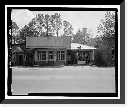 Historic Framed Print, Walker's Service Station, U.S. Highway 341, 175 feet southeast of South Chur, Odum, Wayne County, GA,  17-7/8" x 21-7/8"