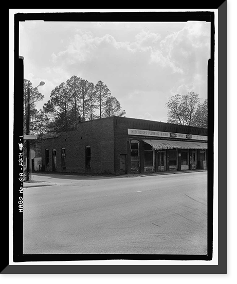 Historic Framed Print, Poppell's Hardware, Furniture, Feed & Seed Store, U.S. Highway 341 at Carter Avenue, Odum, Wayne County, GA,  17-7/8" x 21-7/8"