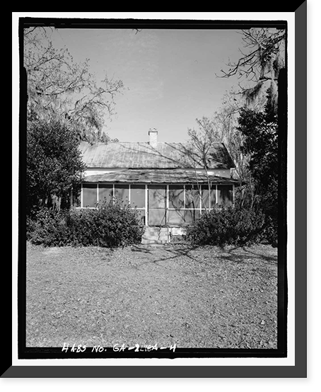 Historic Framed Print, Jaudon-Bragg-Snelling Farm, House, North side of GA State Route 21, Springfield vicinity, Effingham County, GA - 4,  17-7/8" x 21-7/8"