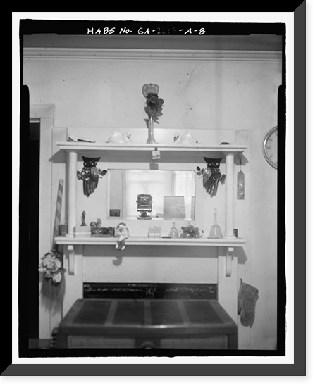 Historic Framed Print, Jaudon-Bragg-Snelling Farm, House, North side of GA State Route 21, Springfield vicinity, Effingham County, GA - 8,  17-7/8" x 21-7/8"