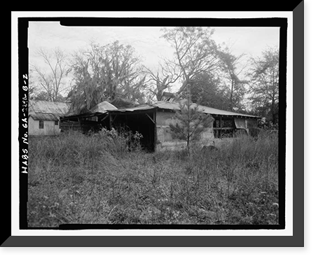 Historic Framed Print, Jaudon-Bragg-Snelling Farm, Barn, North side of GA State Route 21, Springfield vicinity, Effingham County, GA - 2,  17-7/8" x 21-7/8"