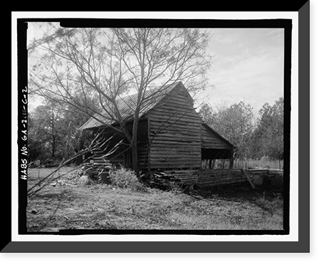 Historic Framed Print, Jaudon-Bragg-Snelling Farm, Corn Crib, North side of GA State Route 21, Springfield vicinity, Effingham County, GA - 2,  17-7/8" x 21-7/8"