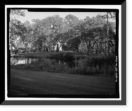 Historic Framed Print, Richmond Hill Plantation, East of Richmond Hill on Ford Neck Road, Richmond Hill, Bryan County, GA - 16,  17-7/8" x 21-7/8"
