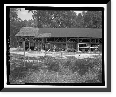 Historic Framed Print, Richmond Hill Plantation, Sterling Creek Lettuce Shed, East of Richmond Hill on Ford Neck Road, Richmond Hill, Bryan County, GA - 6,  17-7/8" x 21-7/8"
