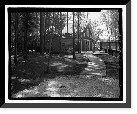 Historic Framed Print, Richmond Hill Plantation, Dynamite Shed, East of Richmond Hill on Ford Neck Road, Richmond Hill, Bryan County, GA,  17-7/8" x 21-7/8"