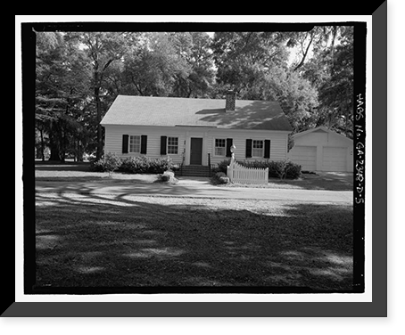 Historic Framed Print, Richmond Hill Plantation, Caretaker's House, East of Richmond Hill on Ford Neck Road, Richmond Hill, Bryan County, GA - 5,  17-7/8" x 21-7/8"