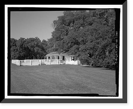 Historic Framed Print, Richmond Hill Plantation, Stable/Garage, East of Richmond Hill on Ford Neck Road, Richmond Hill, Bryan County, GA - 5,  17-7/8" x 21-7/8"