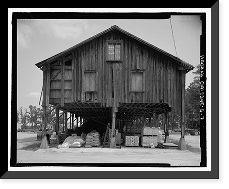 Historic Framed Print, Richmond Hill Plantation, Cherry Hill Lettuce Shed, East of Richmond Hill on Ford Neck Road, Richmond Hill, Bryan County, GA - 7,  17-7/8" x 21-7/8"