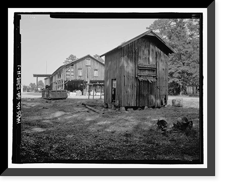 Historic Framed Print, Richmond Hill Plantation, Chute Building, East of Richmond Hill on Ford Neck Road, Richmond Hill, Bryan County, GA,  17-7/8" x 21-7/8"