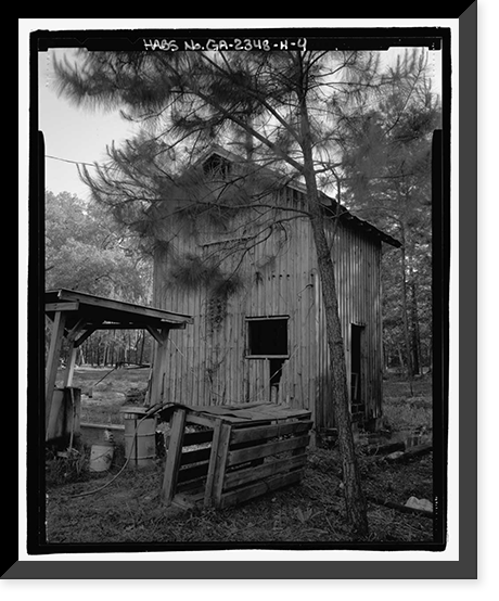 Historic Framed Print, Richmond Hill Plantation, Chute Building, East of Richmond Hill on Ford Neck Road, Richmond Hill, Bryan County, GA - 4,  17-7/8" x 21-7/8"
