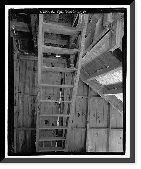 Historic Framed Print, Richmond Hill Plantation, Chute Building, East of Richmond Hill on Ford Neck Road, Richmond Hill, Bryan County, GA - 12,  17-7/8" x 21-7/8"