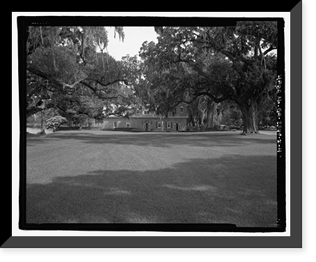 Historic Framed Print, Richmond Hill Plantation, Laboratory-Powerhouse & Chimney, East of Richmond Hill on Ford Neck Road, Richmond Hill, Bryan County, GA - 4,  17-7/8" x 21-7/8"