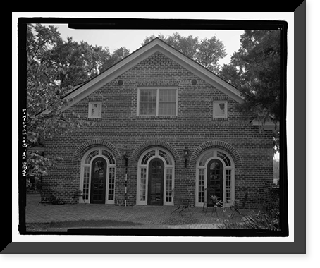 Historic Framed Print, Richmond Hill Plantation, Laboratory-Powerhouse & Chimney, East of Richmond Hill on Ford Neck Road, Richmond Hill, Bryan County, GA - 9,  17-7/8" x 21-7/8"