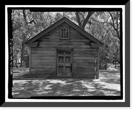 Historic Framed Print, Richmond Hill Plantation, Oyster House, East of Richmond Hill on Ford Neck Road, Richmond Hill, Bryan County, GA - 5,  17-7/8" x 21-7/8"