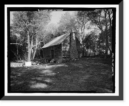 Historic Framed Print, Free Cabin, State Route 121-U.S. Highway 25-Peach Orchard Road, Hephzibah, Richmond County, GA - 8,  17-7/8" x 21-7/8"