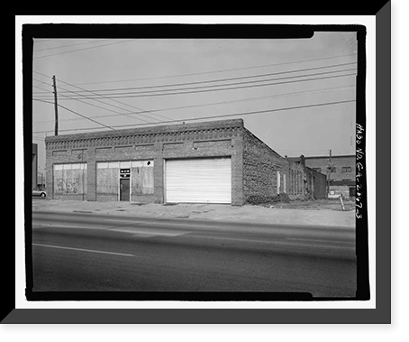Historic Framed Print, Bumper Distributors Building, 543 Broadway Lane, Macon, Bibb County, GA - 3,  17-7/8" x 21-7/8"