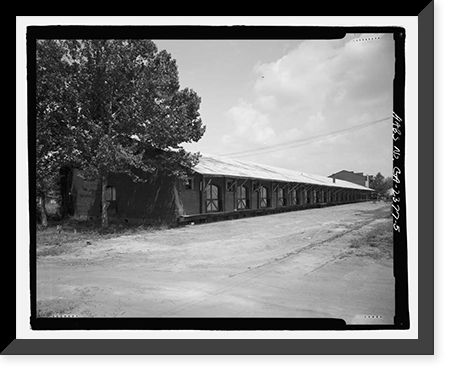 Historic Framed Print, Atlantic Coastline Railroad Freight Warehouse, 1 Ninth Street, Augusta, Richmond County, GA - 5,  17-7/8" x 21-7/8"