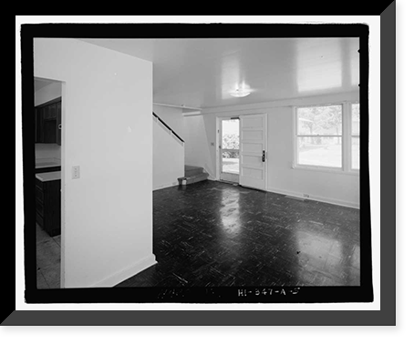 Historic Framed Print, U.S. Naval Base, Pearl Harbor, Housing Area 1, Two-Story Duplex Type, Bounded by Kamehameha Highway, Plantation Drive, South Avenue, Pearl City, Honolulu County, HI - 5,  17-7/8" x 21-7/8"